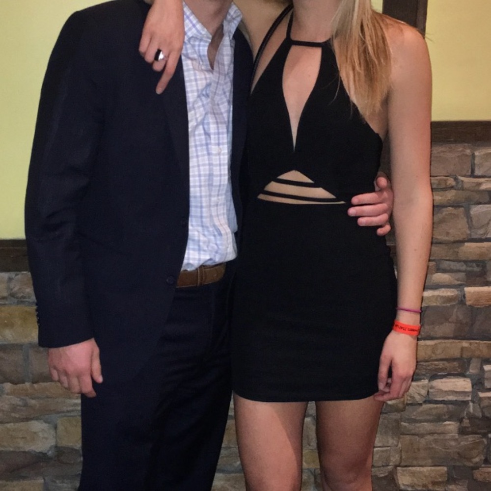 LF Black Body Con Dress - with cutouts